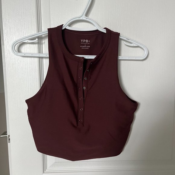 Abercrombie YPB sculptLUX Curve Love Henley Slim Tank in Cocoa - Picture 4 of 6